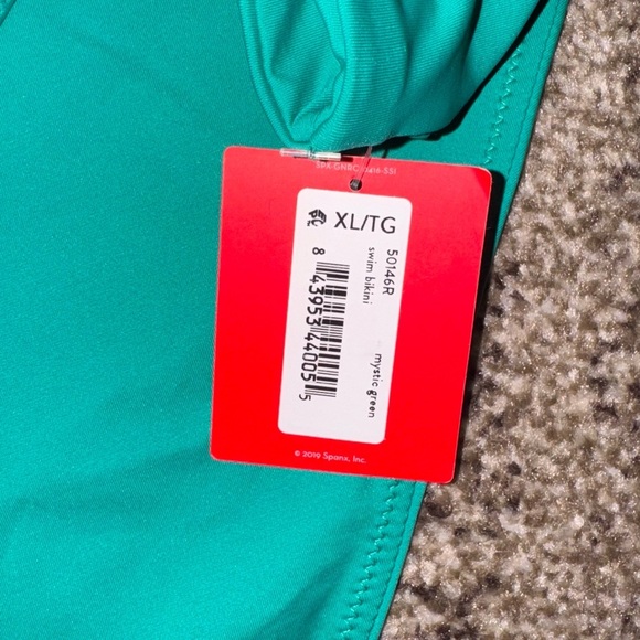 SPANX NWT SWIM BIKINI BOTTOMS MYSTIC GREEN SIZE XL BATHINF SUIT TROPICAL VACAY - Picture 5 of 7